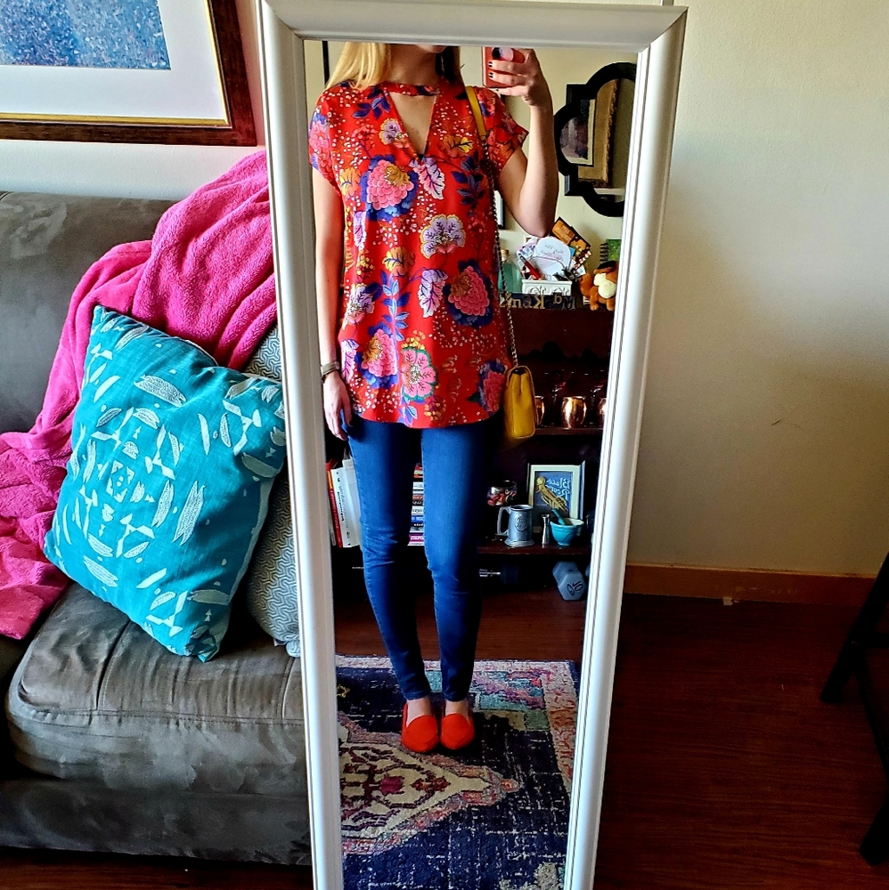 Nwot Express Oriental Pattern Blouse - image 4